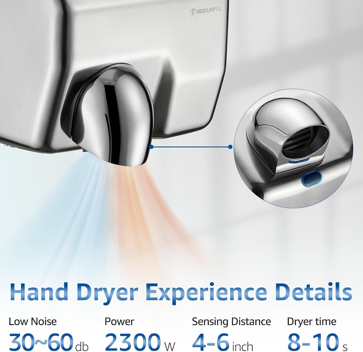 Automatic Stainless Steel Electric Hand Dryer – Commercial Wall Mounted Fast Drying Hand Dryer