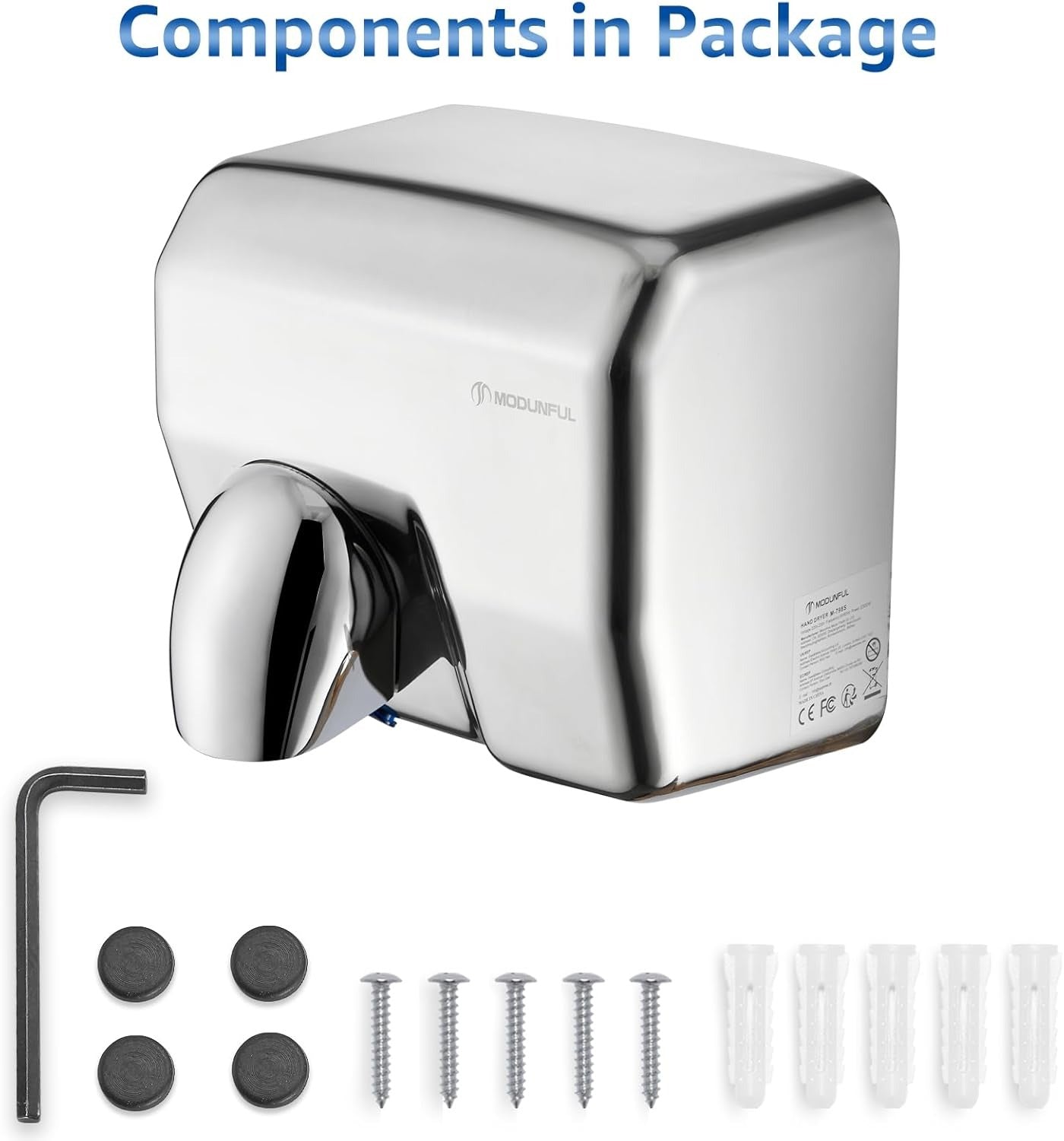 Automatic Stainless Steel Electric Hand Dryer – Commercial Wall Mounted Fast Drying Hand Dryer