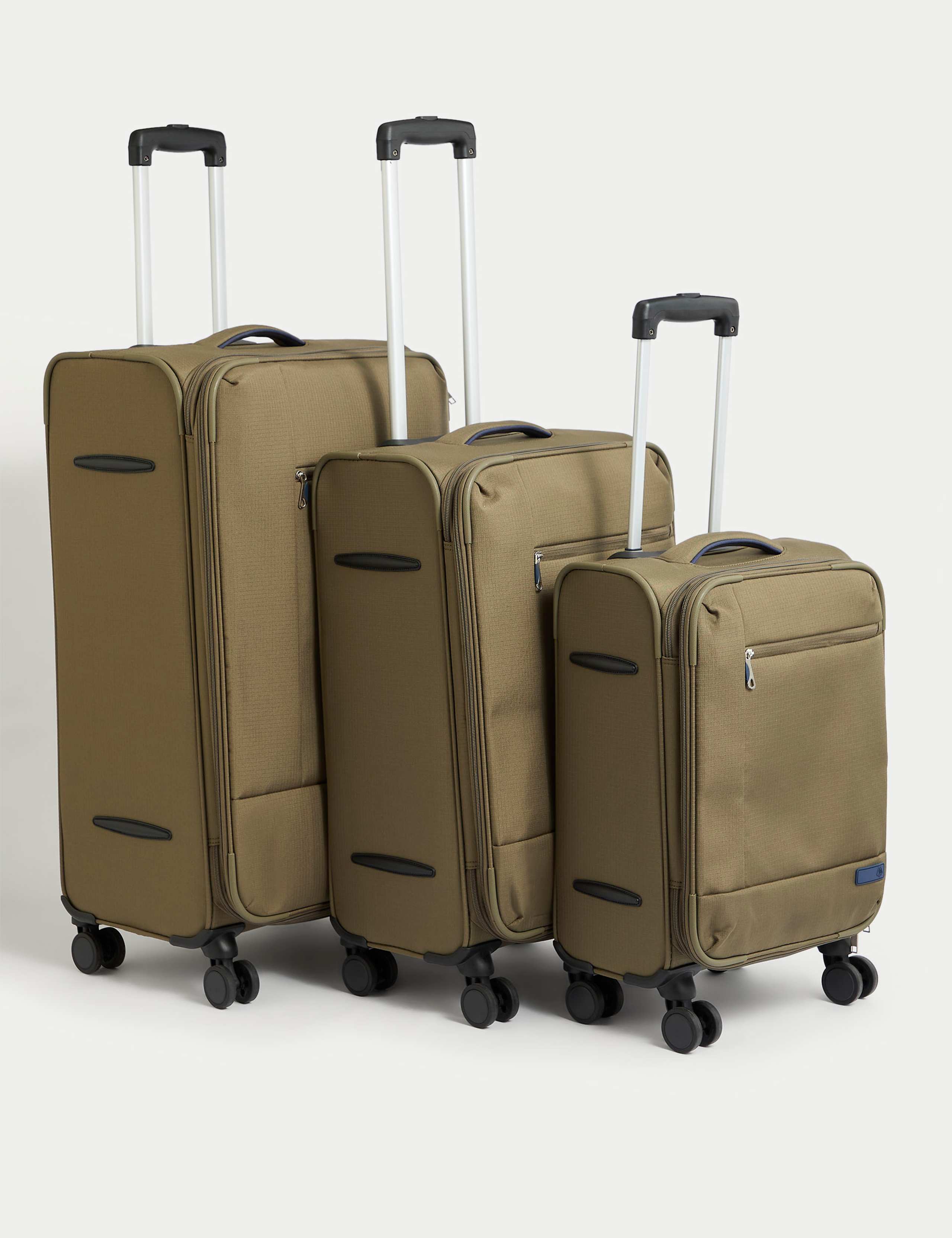 Seville 4-Wheel Suitcase – Lightweight Travel Luggage with Spinner Wheels (Small / Medium / Large) - Khaki