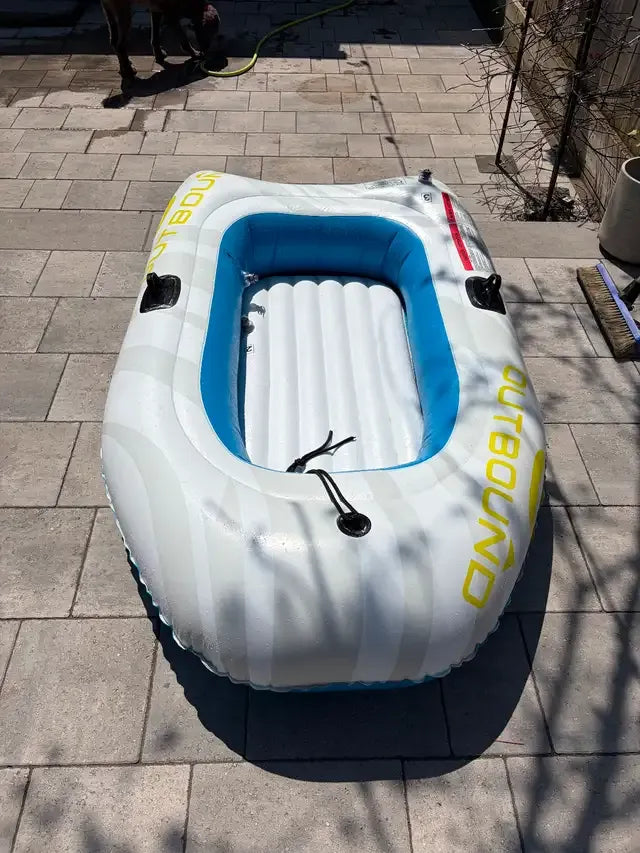 2 Person Inflatable Dinghy Boat – Heavy Duty PVC Inflatable Boat with Oars for Beach, Lakes & Water Adventures