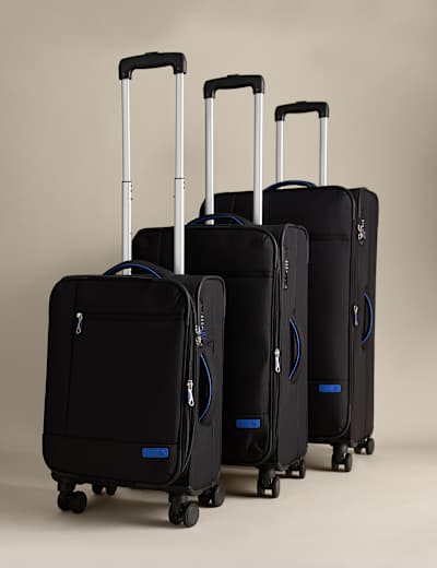 Seville 4-Wheel Suitcase – Lightweight Travel Luggage with Spinner Wheels (Small / Medium / Large) Black