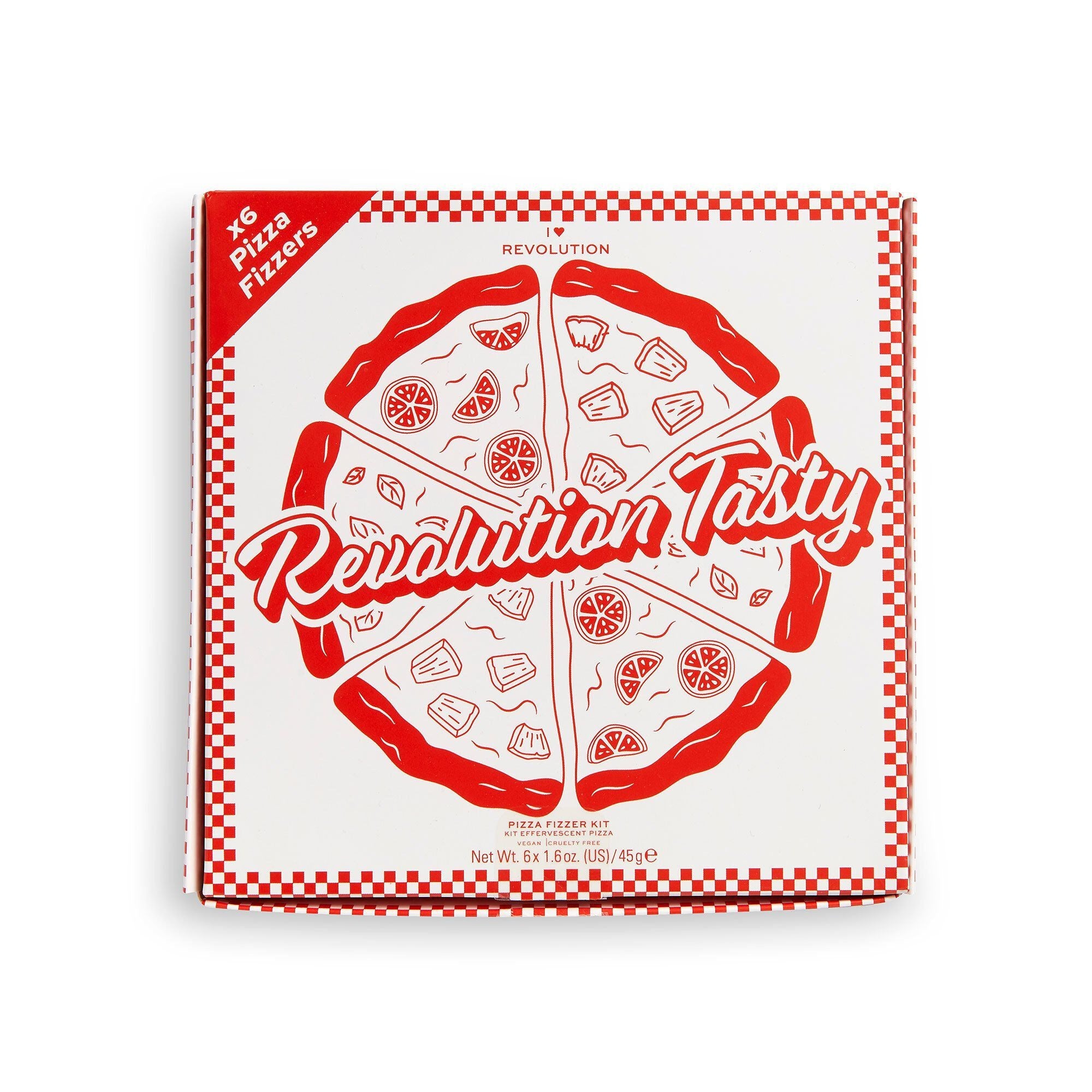 I Heart Revolution Tasty Pizza Bath Fizzer Kit – 6 Slice Vegan Bath Bomb Set