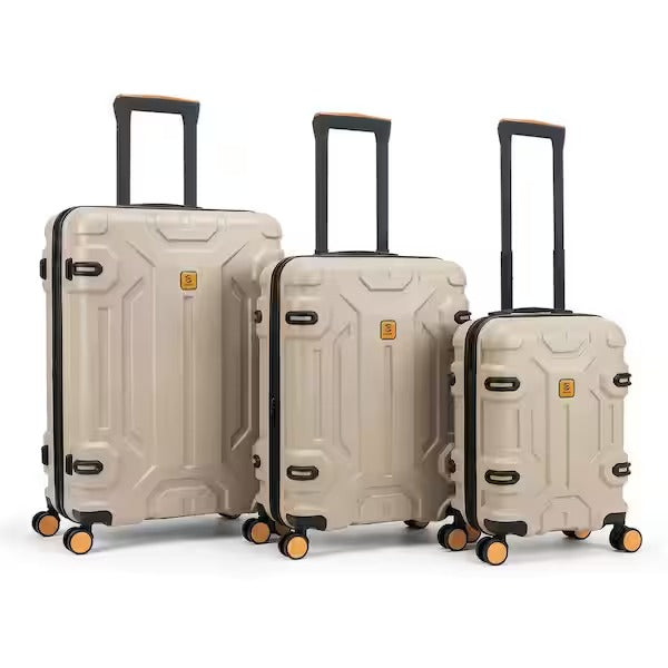 3 Piece Silver ABS Unbreakable Hardside Spinner Luggage Set – 20/26/30 Inch Travel Suitcases