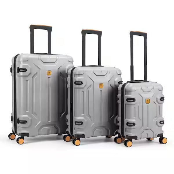 3 Piece Silver ABS Unbreakable Hardside Spinner Luggage Set – 20/26/30 Inch Travel Suitcases