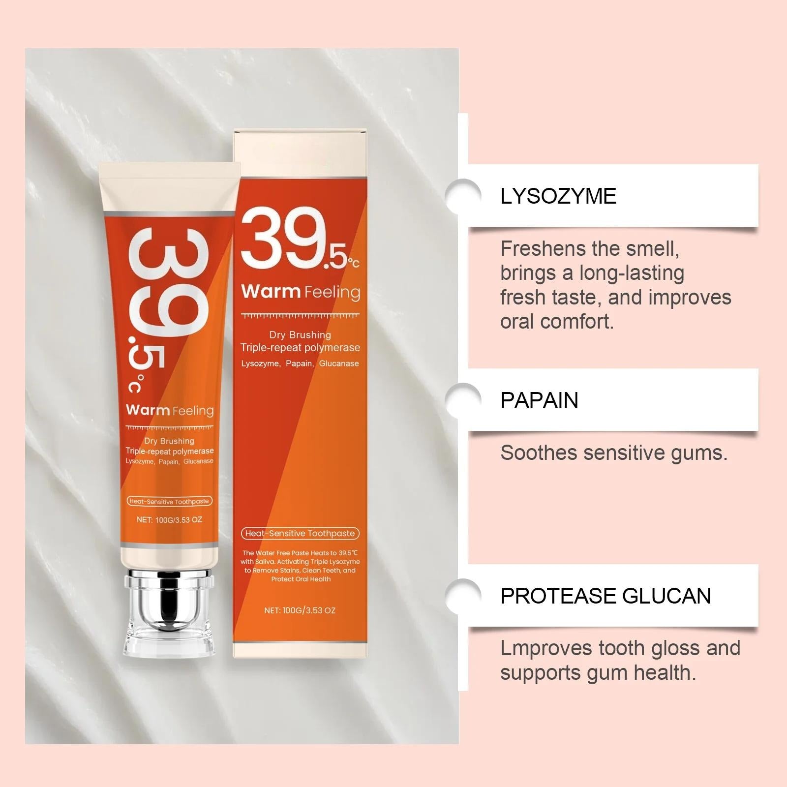 AstraGlow 39.5°C Warm Toothpaste – Whitening, Plaque Removal & Fresh Breath Care