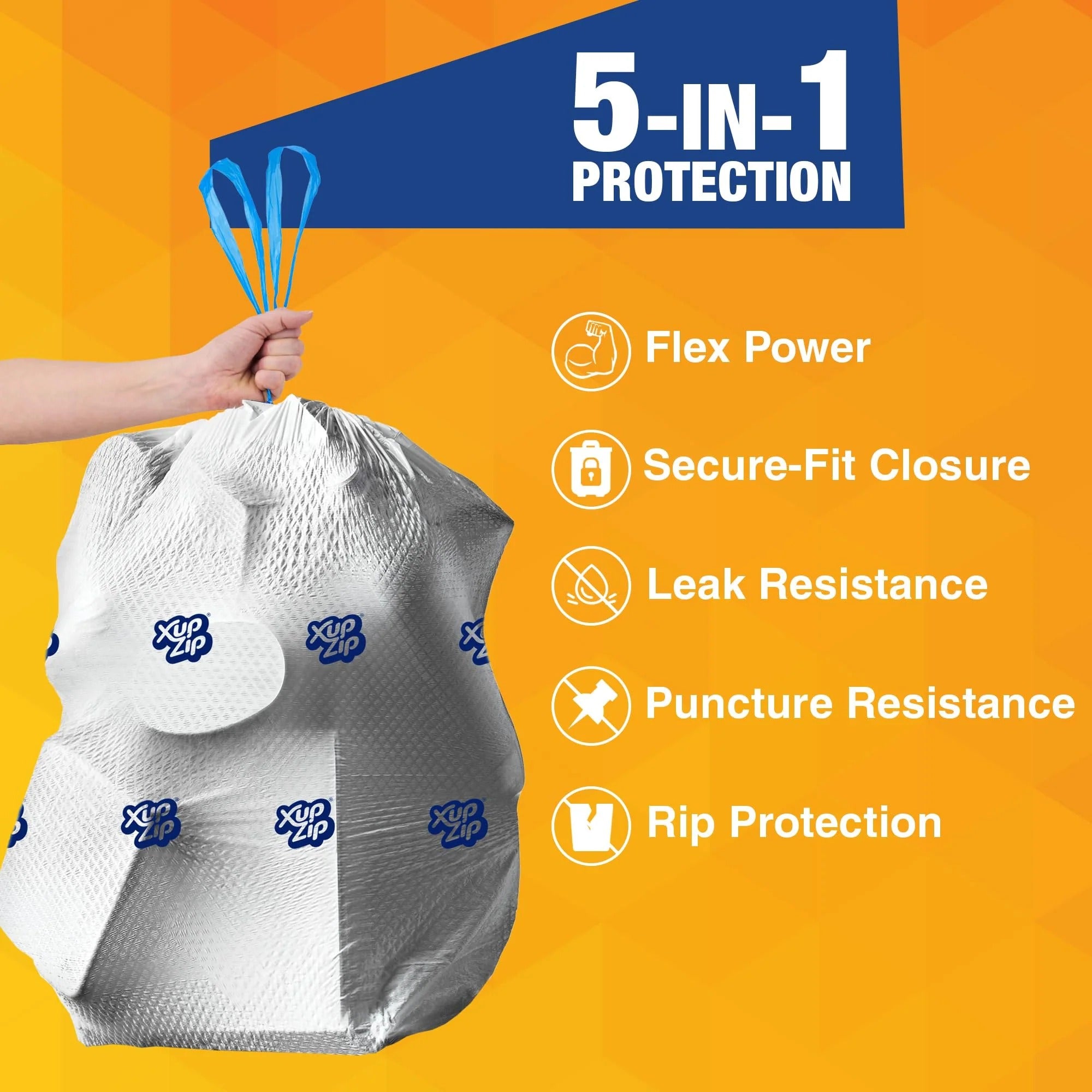 XupZip Drawstring Bin Bags – Strong Leakproof Trash Bags (30L  Available)