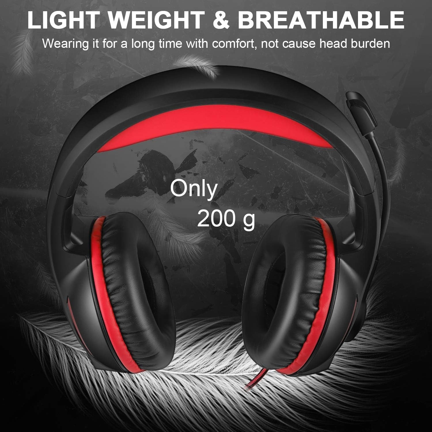 YINSAN TM-7 aming Headset with Microphone – Stereo Wired Gamer Headphones for PS5, PS4, Xbox One, Nintendo Switch & PC