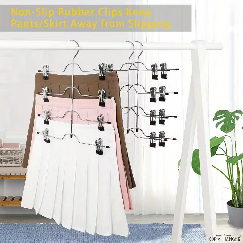 Zober 4-Tier Metal Skirt Hangers 3 pack