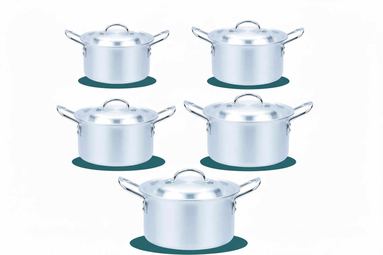Grace Kitchen Baby Set Cookware – 10-Piece Aluminium Pot Set (18–26cm)