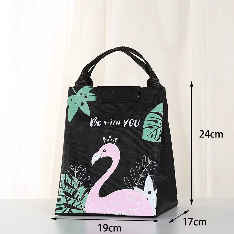 Flamingo Reusable Insulated Lunch Tote Bag for Office Work School Picnic Hiking