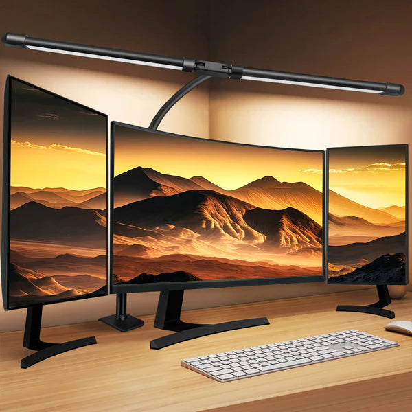 Double Head LED Desk Lamp – USB Powered, Touch Control, Adjustable Brightness & Color Temperature