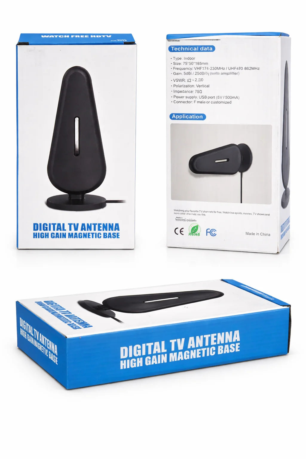 Digital TV Antenna – High Gain Magnetic Base (Indoor)