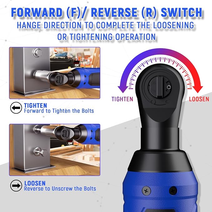 12V Cordless Ratchet Wrench Kit with Sockets & Carry Case