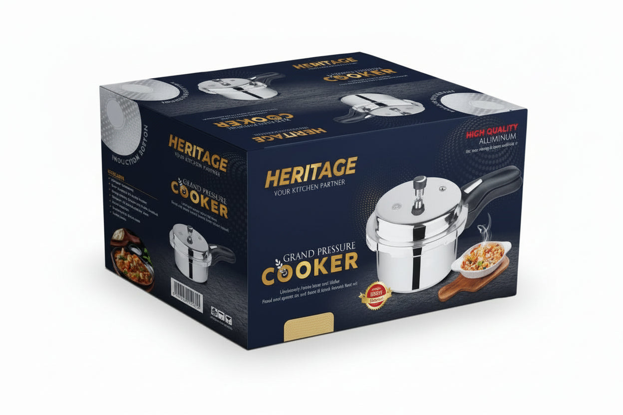 Heritage Grand Pressure Cooker – 7.5L Aluminium Induction Cooker