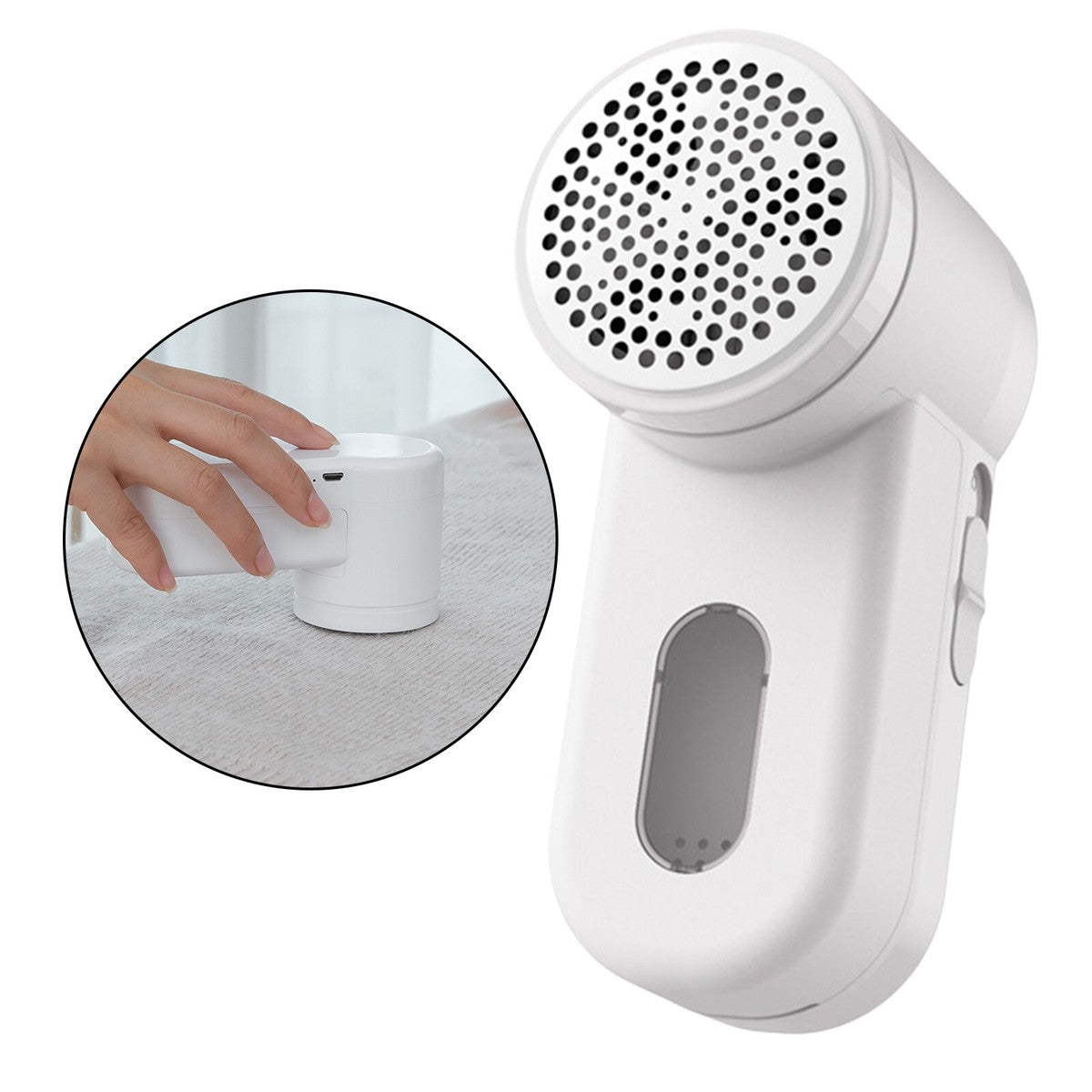 Homeasy 2-in-1 Fabric Shaver Electric Lint Remover & Manual Brush, 3 Stainless-Steel Blades, Green