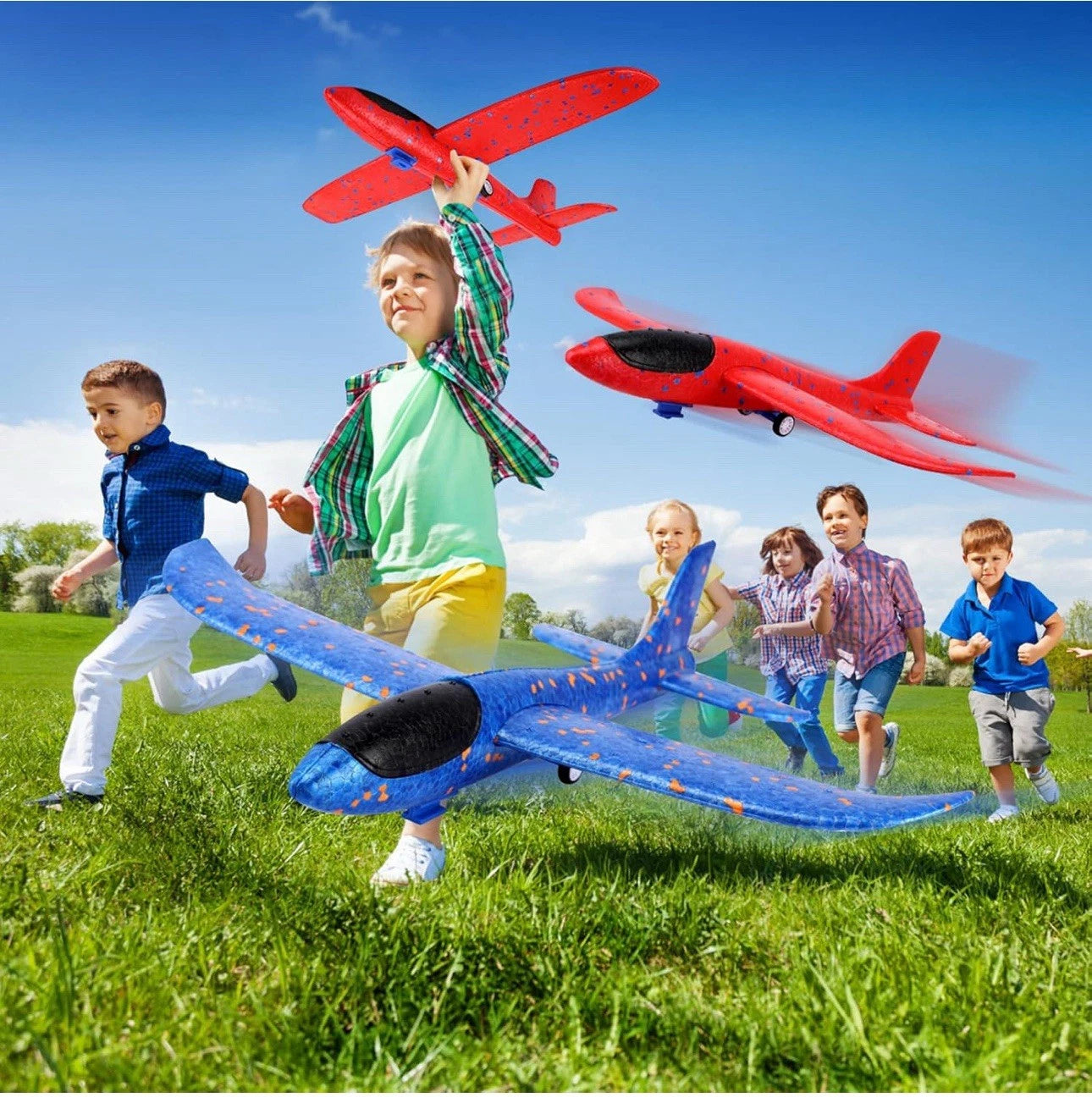 Glider Planes Launcher Toy Airplane Throwing Foam Aeroplanes with Catapult Gun