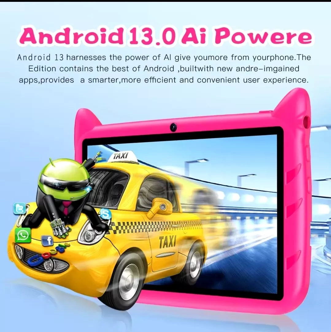Nodzz NPad708 7-Inch Kids Tablet with Protective Case (Android 14, 4GB RAM + 128GB Storage, WiFi)