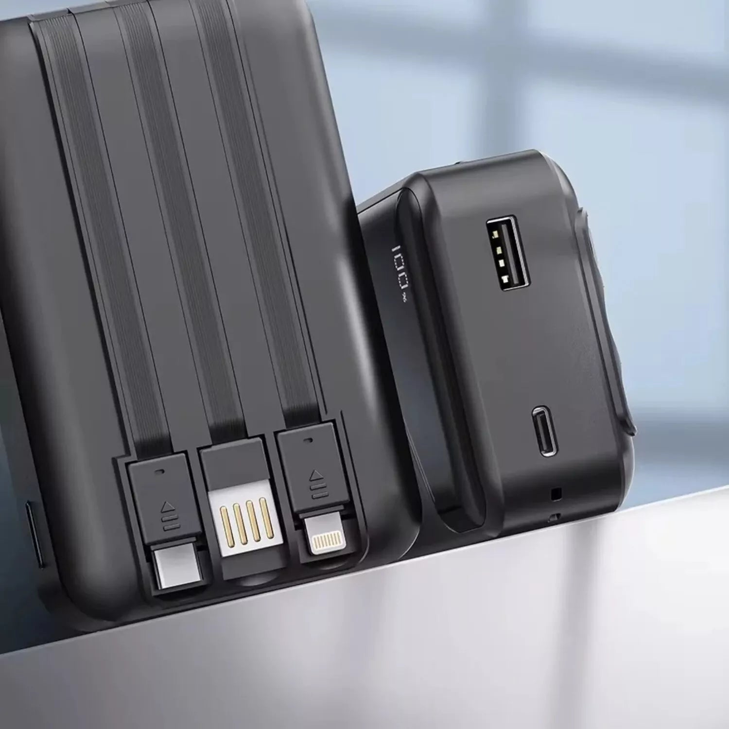 Borofone BJ79B Large Capacity Power Bank with Built-In 3 Cables – 30000mAh