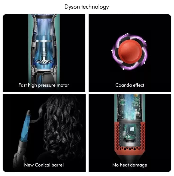 Dyson Airwrap I.D. Straight & Wavy Multi-Styler & Dryer – Ceramic Patina & Topaz | 7 Attachments | Bluetooth-Enabled | 1300W