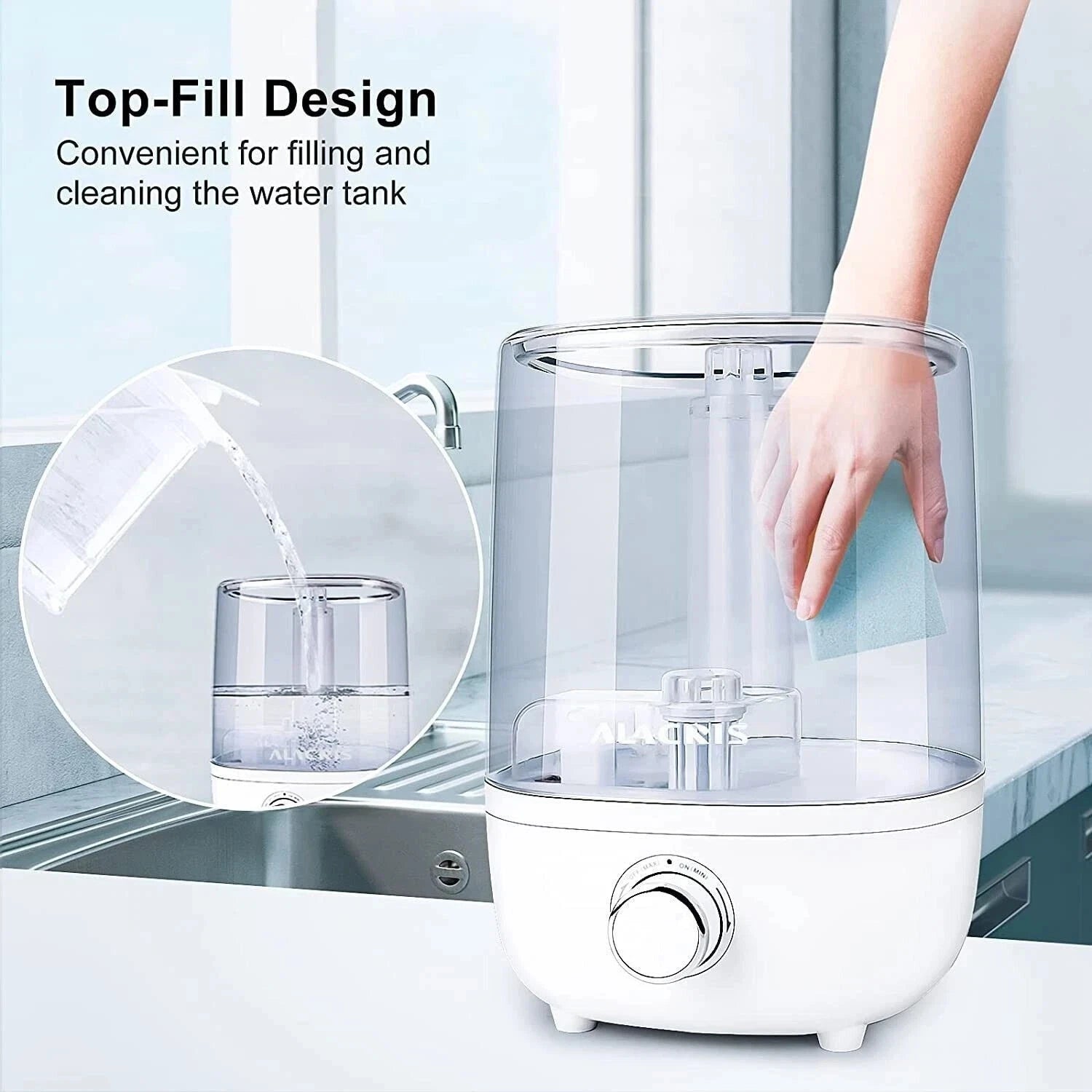 ALACRIS Air Humidifier 4L Large Capacity Top Fill 360° Model (AC-H001)