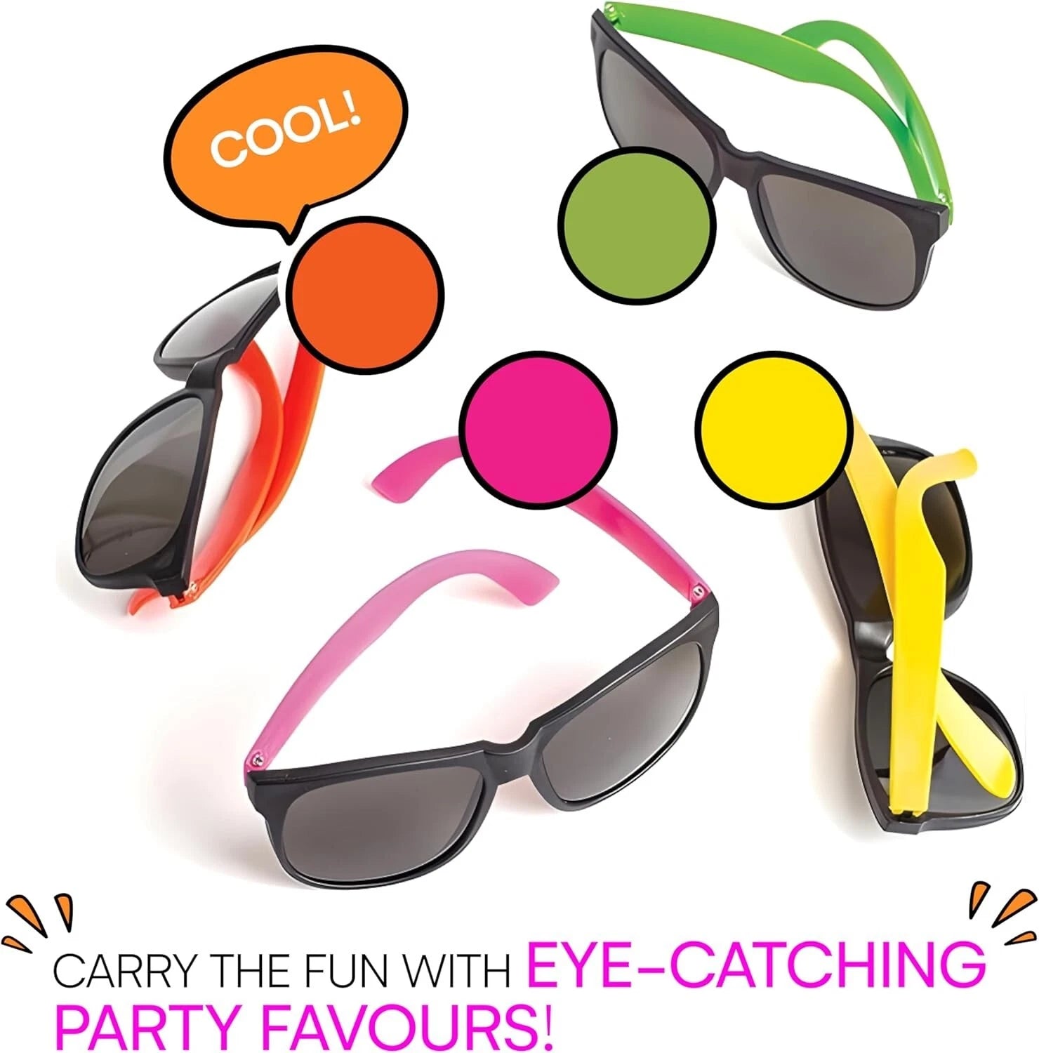 Bulk Deal: Neon Kids Sunglasses with UV Protection – 300 Pieces per Carton for £150 (30 per Box, Assorted Colours)