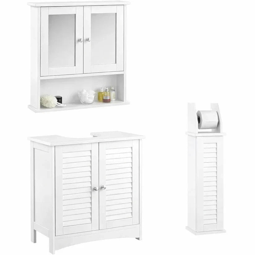 CARME Atlanta 3-Piece Bathroom Furniture Set – Freestanding Under-Sink Cabinet, Wall-Mounted