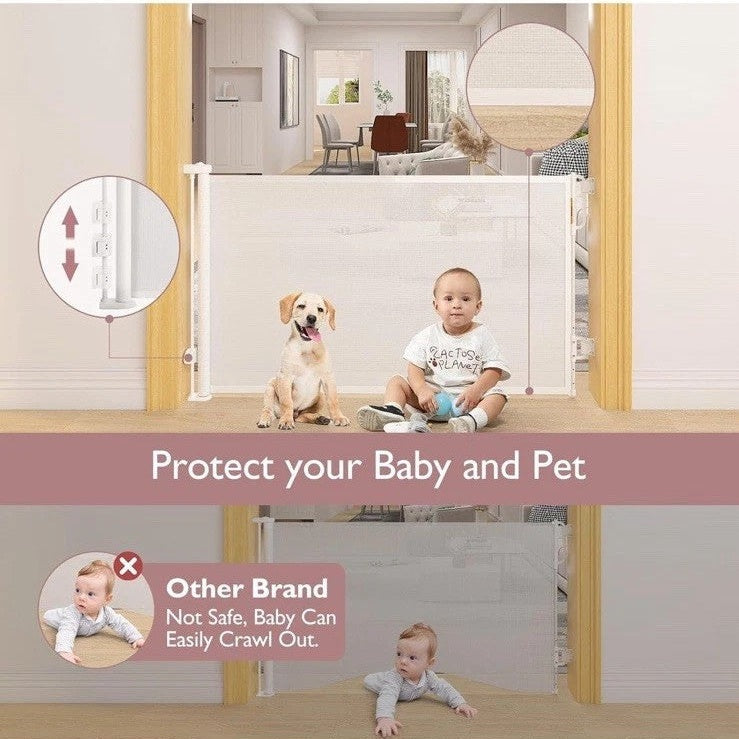 Momcozy Baby Safety Gate – Retractable Design for Doorways, Stairs & Hallways