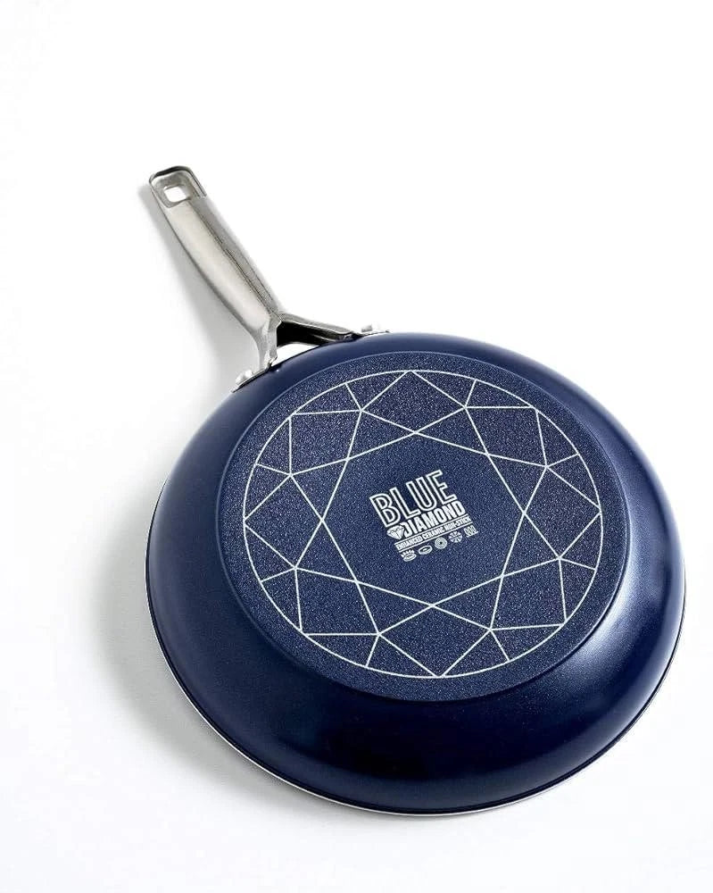 Blue Diamond 3(7) Piece Enhance Ceramic Non-Stick Cookware Set – Aluminium, Glass Lids, Oven Safe