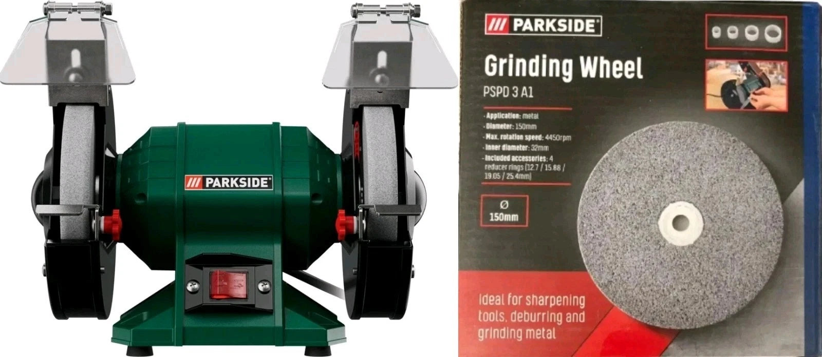 Parkside Bench Grinder – Dual Wheel Metal Sharpening & Grinding Tool
