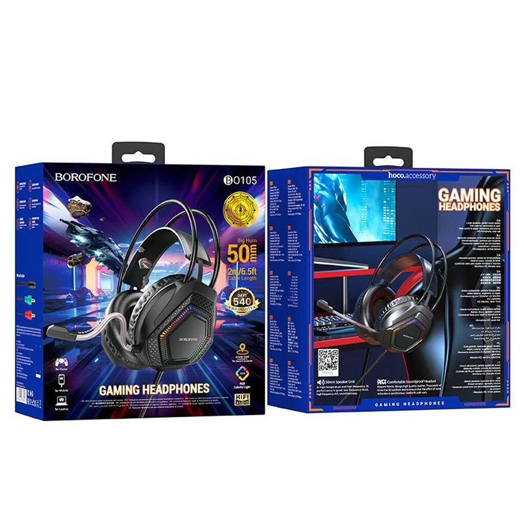 BOROFONE BO105 Thunder Over-Ear Gaming Headphones – Brand New Stereo Sound