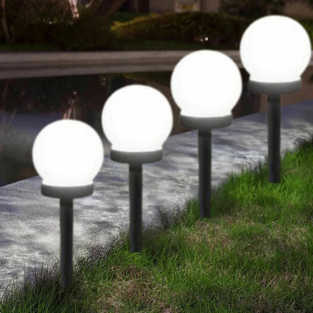 Solar LED Stake Lights – 4 Pcs Garden Globe Lights, Outdoor Pathway Lighting