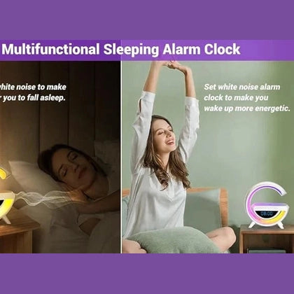 BT-3401 Wireless Charging Alarm Clock with Bluetooth Speaker & RGB Night Light