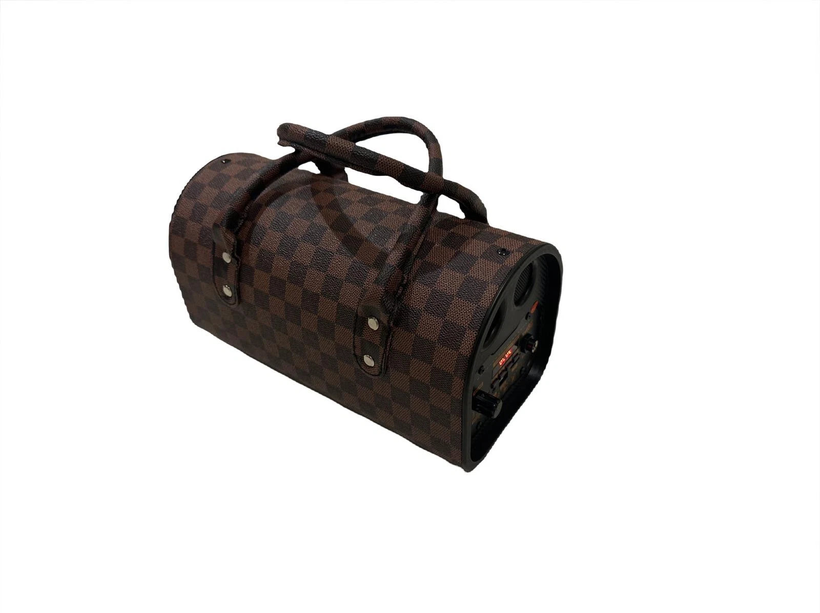 Portable Handbag-Style Bluetooth Speaker – Luxury Checkered Design