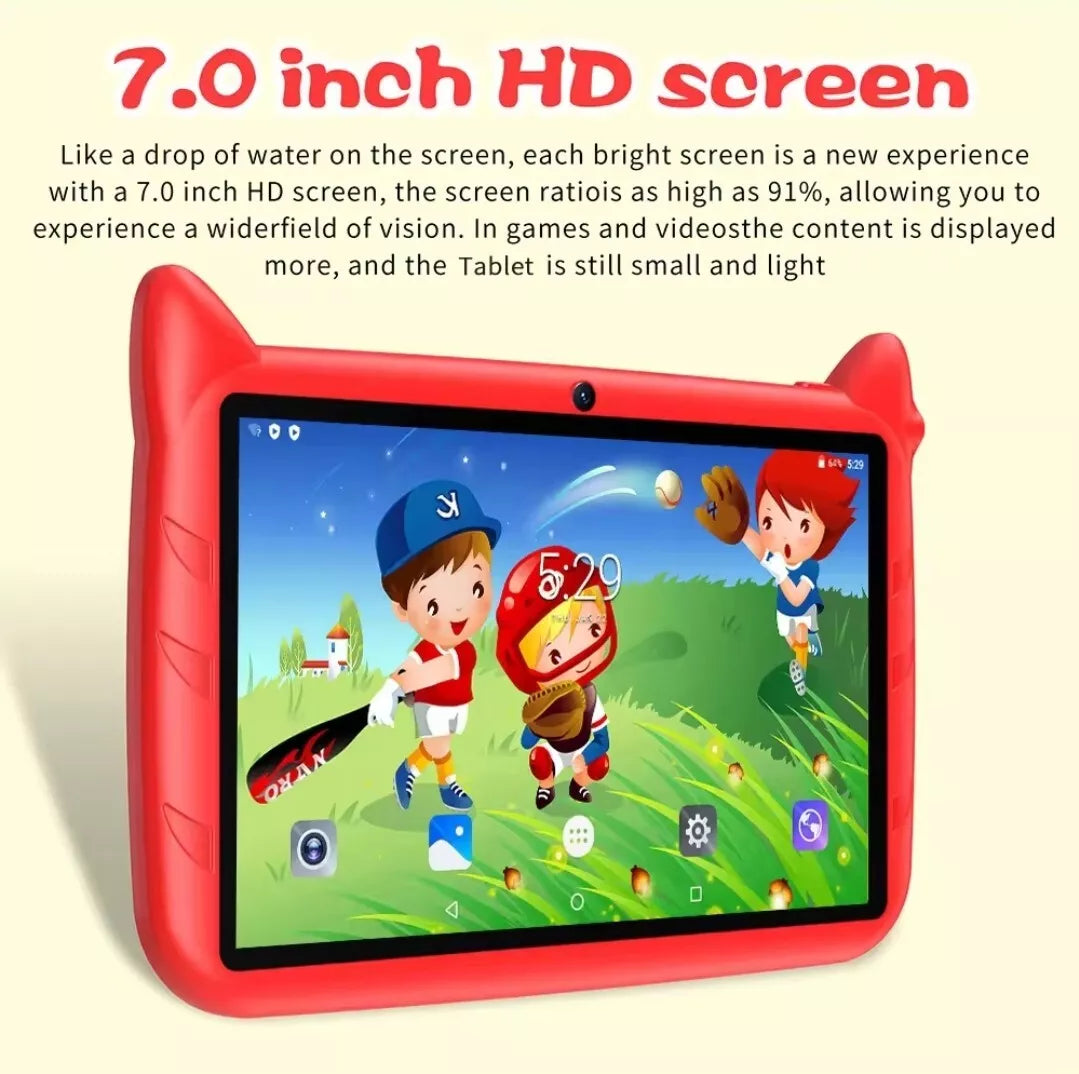 Nodzz NPad708 7-Inch Kids Tablet with Protective Case (Android 14, 4GB RAM + 128GB Storage, WiFi)