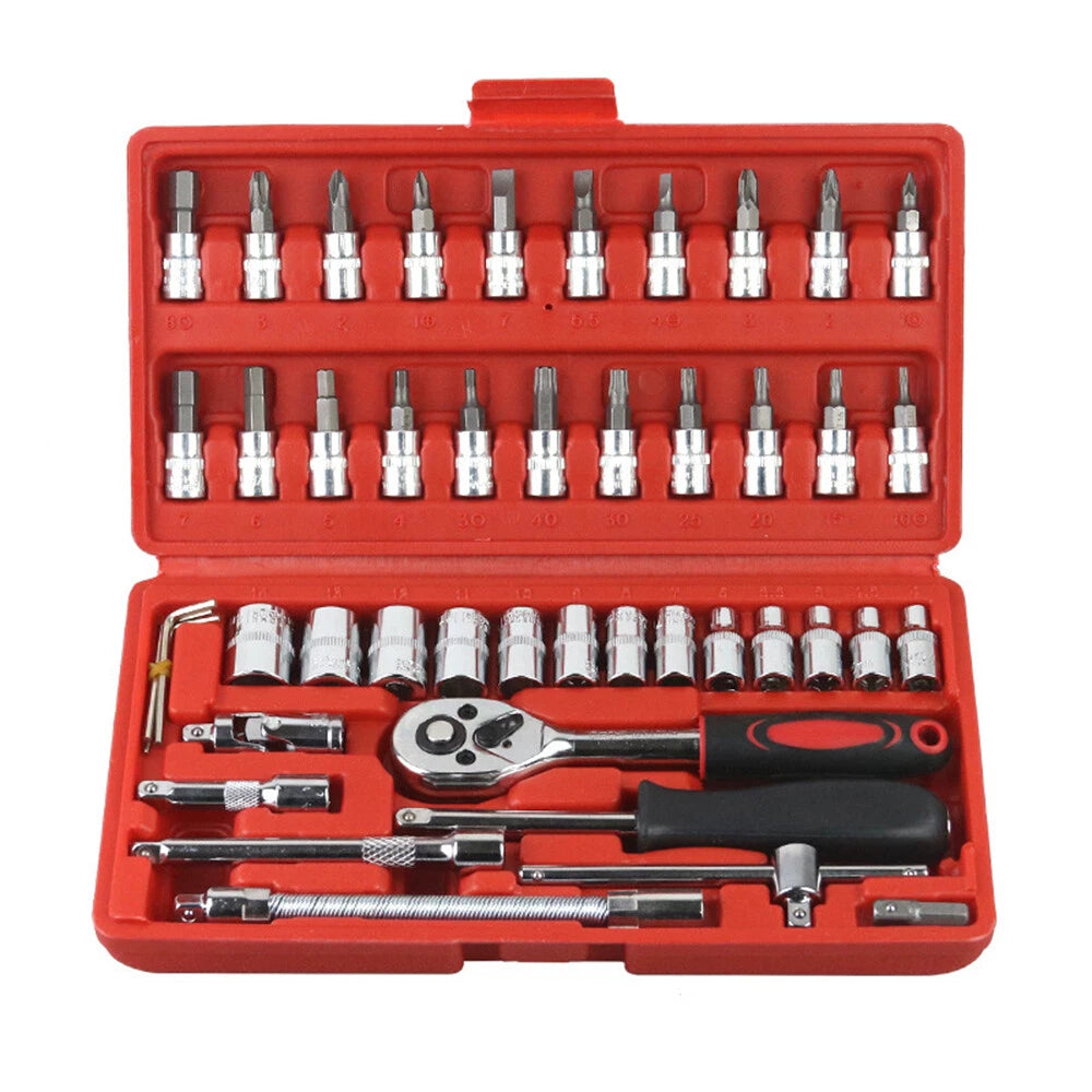 46-Piece Socket Wrench Set – Compact & Versatile Hand Tool Kit