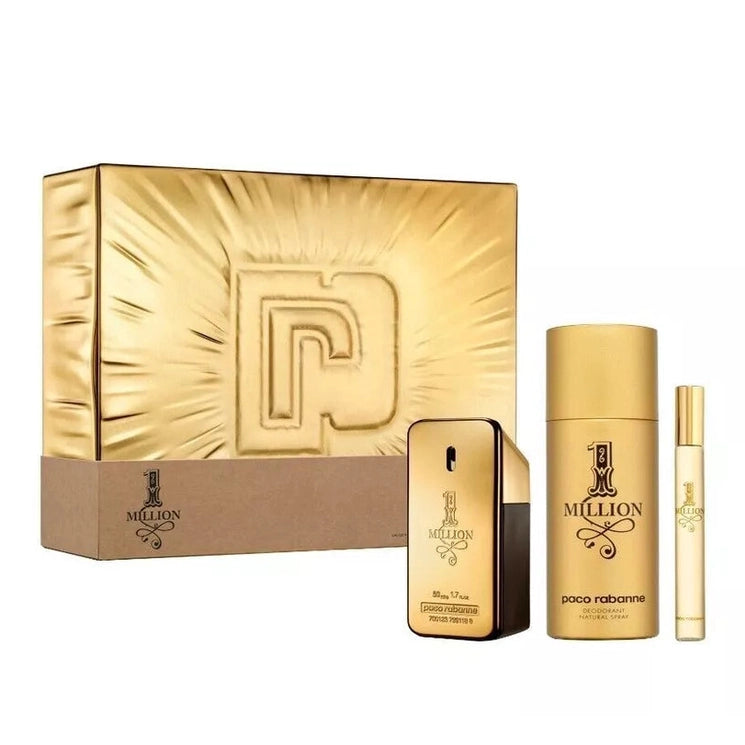 Paco Rabanne 1 Million Parfum Gift Set 100ml EDP + 150ml Deodorant Spray + 10ml EDP
