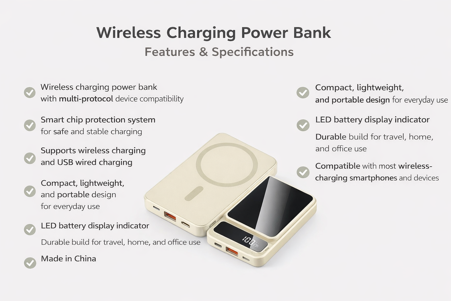 Magnetic Wireless Charging Power Bank – Multi-Device Portable Charger