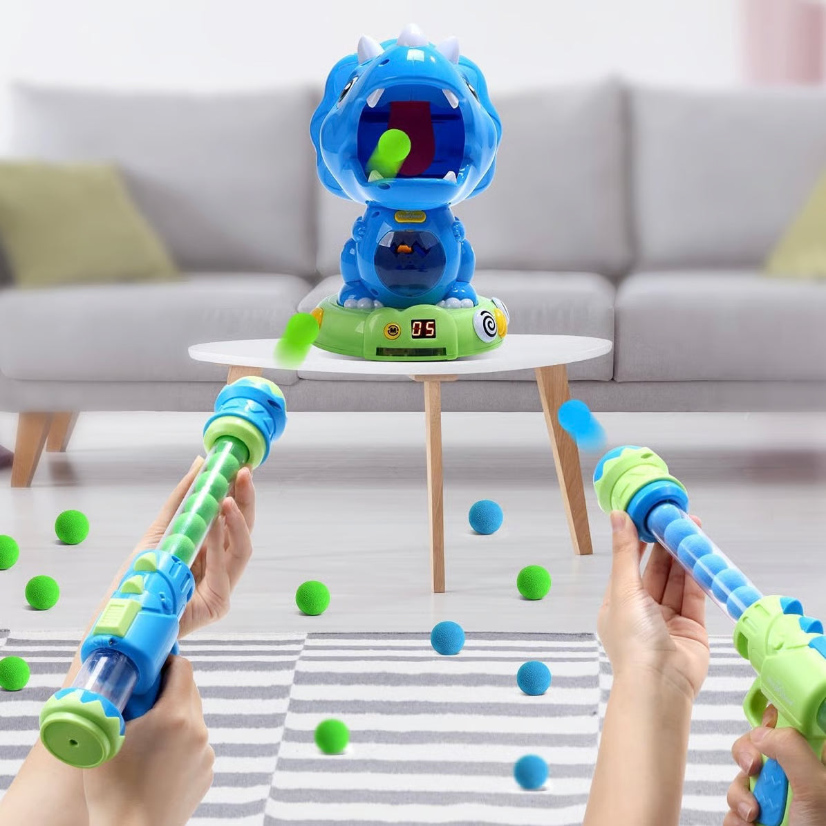 Dinosaur Shooting Toy with Sound – Interactive Target Game (Ages 6+) mixed red or green